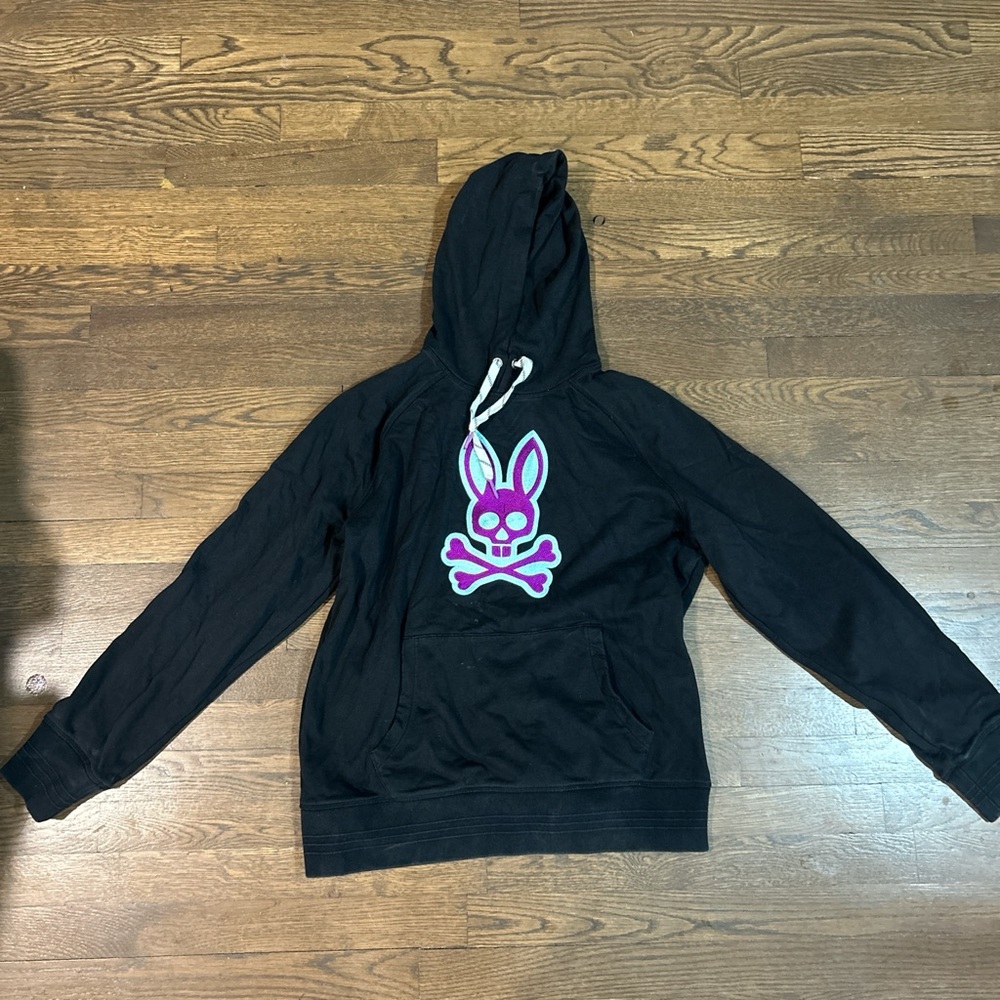 Psycho Bunny Black Hoodie with Purple Accents